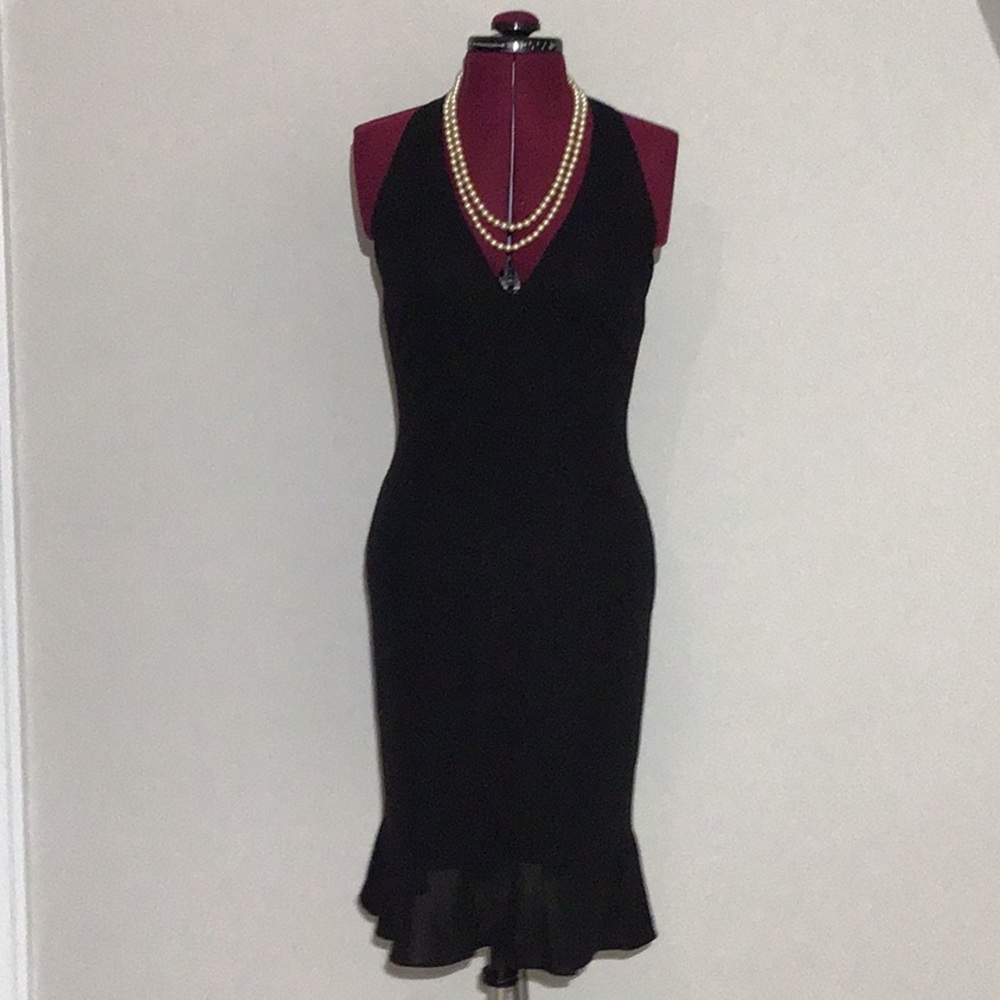 David Meister Black Halter Dress - Size 4